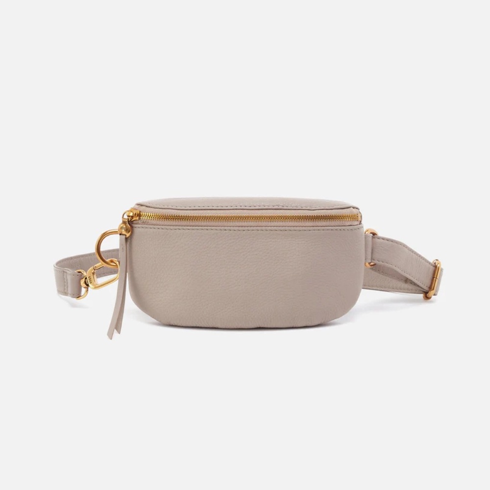 HOBO Fern Belt Bag - Leather - taupe with gold accents cross body
